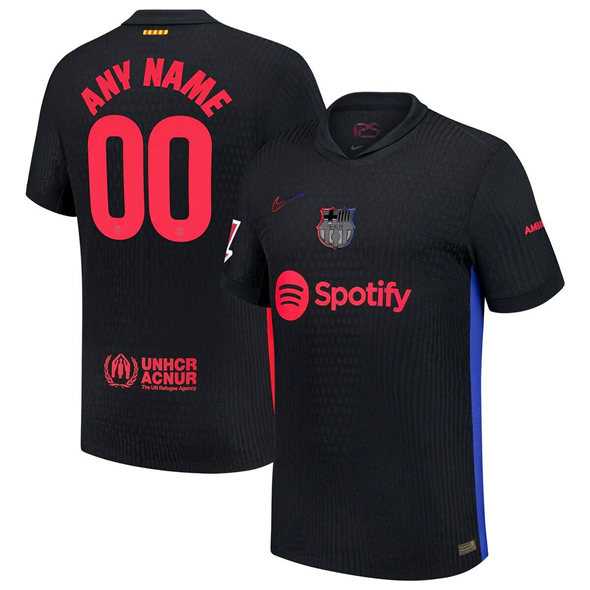 Men's Barcelona Custom Black 2024-25 Away Soccer Jersey,We sell and wholesale Men's Barcelona Custom Black 2024-25 Away Soccer Jersey on line form chian!