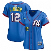 Women's National League #12 Francisco Lindor Blue 2025 All-Star Edition Limited Stitched Baseball Jersey(Run Small),baseball caps,new era cap wholesale,wholesale hats