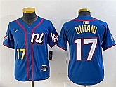 Youth National League #17 Shohei Ohtani Blue 2025 All-Star Edition Limited Stitched Baseball Jersey,baseball caps,new era cap wholesale,wholesale hats
