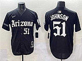 Men's Arizona Diamondbacks #51 Randy Johnson Black 'Gothic Desert Fang Edition' Vapor Premier Limited Stitched Baseball Jersey,baseball caps,new era cap wholesale,wholesale hats