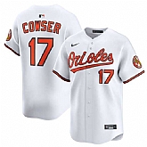 Men's Baltimore Orioles #17 Colton Cowser White 2025 Home Limited Stitched Baseball Jersey Dzhi,baseball caps,new era cap wholesale,wholesale hats