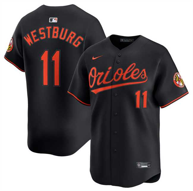 Men's Baltimore Orioles #11 Jordan Westburg Black 2025 Alternate Limited Cool Base Stitched Baseball Jersey Dzhi,We sell and wholesale Men's Baltimore Orioles #11 Jordan Westburg Black 2025 Alternate Limited Cool Base Stitched Baseball Jersey Dzhi on line form chian!
