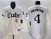 Men's Chicago Cubs #4 Pete Crow-Armstrong White 'Gothic North Side Edition' Vapor Premier Limited Stitched Baseball Jersey,baseball caps,new era cap wholesale,wholesale hats
