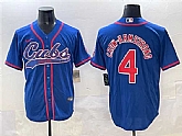 Men's Chicago Cubs #4 Pete Crow-Armstrong Royal Cool Base Stitched Baseball Jersey,baseball caps,new era cap wholesale,wholesale hats