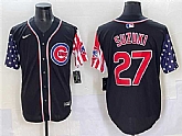 Men's Chicago Cubs #27 Seiya Suzuki Black 2025 Independence Day Vapor Premier Limited Stitched Baseball Jersey,baseball caps,new era cap wholesale,wholesale hats