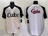 Men's Chicago Cubs Team Big Logo White Black 'Gothic North Side Edition' Vapor Premier Limited Stitched Baseball Jersey,baseball caps,new era cap wholesale,wholesale hats