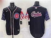 Men's Chicago Cubs Team Big Logo Black 2025 Independence Day Vapor Premier Limited Stitched Baseball Jersey,baseball caps,new era cap wholesale,wholesale hats
