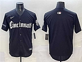 Men's Cincinnati Reds Blank Black 'Gothic Queen City Edition' Vapor Premier Limited Stitched Baseball Jersey,baseball caps,new era cap wholesale,wholesale hats