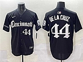 Men's Cincinnati Reds #44 Elly De La Cruz Black 'Gothic Queen City Edition' Vapor Premier Limited Stitched Baseball Jersey,baseball caps,new era cap wholesale,wholesale hats