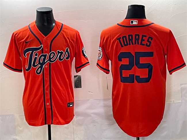 Men's Detroit Tigers #25 Gleyber Torres Orange With Patch Vapor Premier Limited Stitched Baseball Jersey,We sell and wholesale Men's Detroit Tigers #25 Gleyber Torres Orange With Patch Vapor Premier Limited Stitched Baseball Jersey on line form chian!