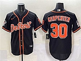Men's Detroit Tigers #30 Kerry Carpenter Black With Patch Cool Base Stitched Baseball Jersey,baseball caps,new era cap wholesale,wholesale hats
