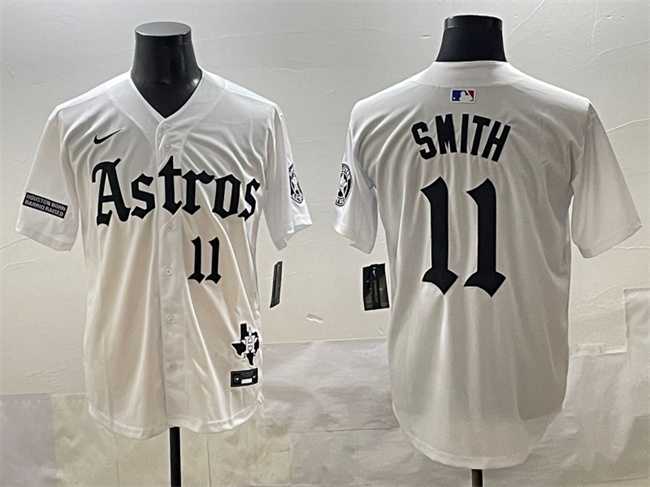 Men's Houston Astros #11 Cam Smith White Gothic 'Houston Born Barrio Raised' Limited Stitched Baseball Jersey,We sell and wholesale Men's Houston Astros #11 Cam Smith White Gothic 'Houston Born Barrio Raised' Limited Stitched Baseball Jersey on line form chian!