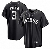 Men's Houston Astros #3 Jeremy Pena Black Lights Out Limited Stitched Baseball Jersey Dzhi,baseball caps,new era cap wholesale,wholesale hats