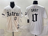 Men's Houston Astros #0 Orbit White Gothic 'Houston Born Barrio Raised' Limited Stitched Baseball Jersey,baseball caps,new era cap wholesale,wholesale hats