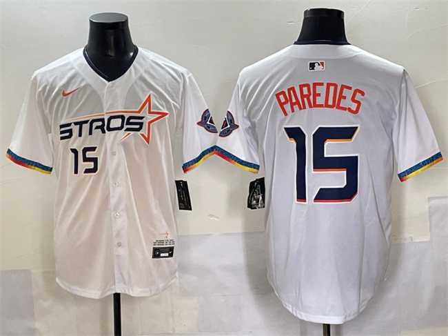Men's Houston Astros #15 Isaac Paredes White 2025 City Connect Limited Stitched Baseball Jersey,We sell and wholesale Men's Houston Astros #15 Isaac Paredes White 2025 City Connect Limited Stitched Baseball Jersey on line form chian!