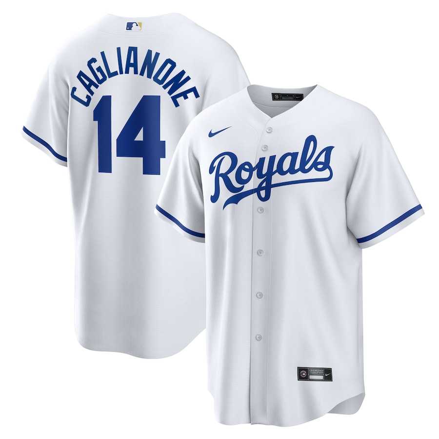 Men's Kansas City Royals #14 Jac Caglianone Nike White Home Replica Jerse Dzhi,We sell and wholesale Men's Kansas City Royals #14 Jac Caglianone Nike White Home Replica Jerse Dzhi on line form chian!
