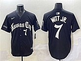 Men's Kansas City Royals #7 Bobby Witt Jr. Black 'Gothic Crown Edition' Vapor Premier Limited Stitched Baseball Jersey,baseball caps,new era cap wholesale,wholesale hats