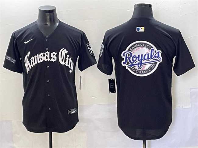 Men's Kansas City Royals Team Big Logo Black 'Gothic Crown Edition' Vapor Premier Limited Stitched Baseball Jersey,We sell and wholesale Men's Kansas City Royals Team Big Logo Black 'Gothic Crown Edition' Vapor Premier Limited Stitched Baseball Jersey on line form chian!