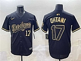 Men's Los Angeles Dodgers #17 Shohei Ohtani Black Gold Limited Stitched Jersey,baseball caps,new era cap wholesale,wholesale hats
