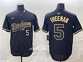 Men's Los Angeles Dodgers #5 Freddie Freeman Black Gold Limited Stitched Jersey,baseball caps,new era cap wholesale,wholesale hats