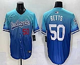 Men's Los Angeles Dodgers #50 Mookie Betts Blue 2025 City Connect Limited Stitched Jersey,baseball caps,new era cap wholesale,wholesale hats