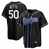 Men's Los Angeles Dodgers #50 Mookie Betts Black Lights Out Limited Stitched Baseball Jersey Dzhi,baseball caps,new era cap wholesale,wholesale hats