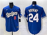 Men's Los Angeles Dodgers Front #8 Back #24 Kobe Bryant Blue Gold Cool Base Stitched Baseball Jersey,baseball caps,new era cap wholesale,wholesale hats