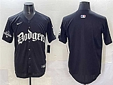 Men's Los Angeles Dodgers Blank Black 2025 LA Gothic Style With 2024 World Series Champions Patch Vapor Premier Limited Stitched Baseball Jersey,baseball caps,new era cap wholesale,wholesale hats