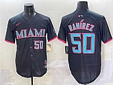 Men's Miami Marlins #50 Agustin Ramirez Black 2025 City Connect Limited Stitched Baseball Jersey,baseball caps,new era cap wholesale,wholesale hats
