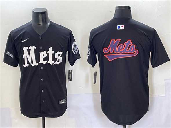 Men's New York Mets Team Big Logo Black 'Gotham Gothic Edition' Vapor Premier Limited Stitched Baseball Jersey,We sell and wholesale Men's New York Mets Team Big Logo Black 'Gotham Gothic Edition' Vapor Premier Limited Stitched Baseball Jersey on line form chian!
