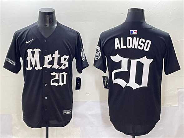 Men's New York Mets #20 Pete Alonso Black 'Gotham Gothic Edition' Vapor Premier Limited Stitched Baseball Jersey,We sell and wholesale Men's New York Mets #20 Pete Alonso Black 'Gotham Gothic Edition' Vapor Premier Limited Stitched Baseball Jersey on line form chian!