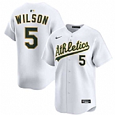 Men's Oakland Athletics #5 Jacob Wilson White 2024 Home Limited Stitched Jersey Dzhi,baseball caps,new era cap wholesale,wholesale hats