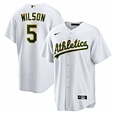 Men's Oakland Athletics #5 Jacob Wilson White Cool Base Stitched Jersey Dzhi,baseball caps,new era cap wholesale,wholesale hats