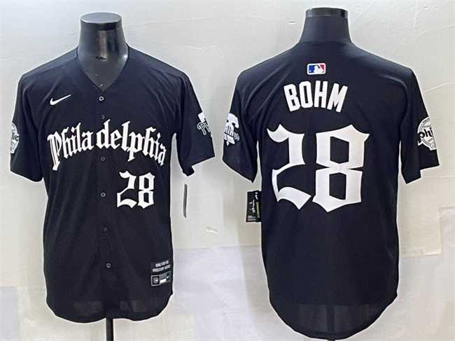 Men's Philadelphia Phillies #28 Alec Bohm Black Gothic Vapor Limited Stitched Jersey,We sell and wholesale Men's Philadelphia Phillies #28 Alec Bohm Black Gothic Vapor Limited Stitched Jersey on line form chian!