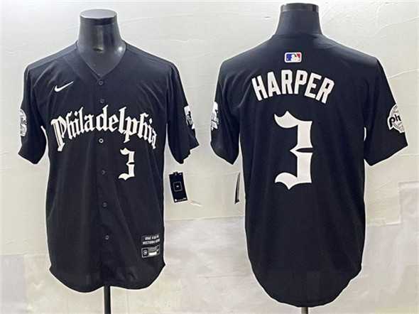 Men's Philadelphia Phillies #3 Bryce Harper Black Gothic Vapor Limited Stitched Jersey,We sell and wholesale Men's Philadelphia Phillies #3 Bryce Harper Black Gothic Vapor Limited Stitched Jersey on line form chian!