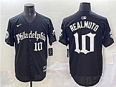 Men's Philadelphia Phillies #10 J.T. Realmuto Black Gothic Vapor Limited Stitched Jersey,baseball caps,new era cap wholesale,wholesale hats