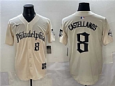 Men's Philadelphia Phillies #8 Nick Castellanos Cream Gothic Vapor Limited Stitched Jersey,baseball caps,new era cap wholesale,wholesale hats