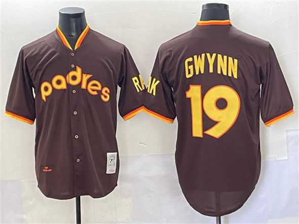 Men's San Diego Padres #19 Tony Gwynn Brown Throwback Stitched Baseball Jersey,We sell and wholesale Men's San Diego Padres #19 Tony Gwynn Brown Throwback Stitched Baseball Jersey on line form chian!