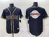 Men's San Diego Padres Team Big Logo Black Gold Stitched Baseball Jerseys,baseball caps,new era cap wholesale,wholesale hats