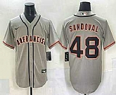 Men's San Francisco Giants #48 Pablo Sandoval Grey Cool Base Stitched Jersey,baseball caps,new era cap wholesale,wholesale hats