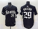 Men's Seattle Mariners #29 Cal Raleigh Black 'Deep Sea Gothic Edition' Vapor Premier Limited Stitched Baseball Jersey,baseball caps,new era cap wholesale,wholesale hats