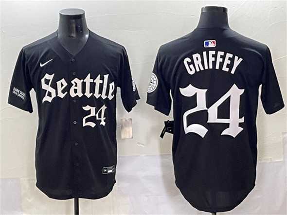 Men's Seattle Mariners #24 Ken Griffey Jr. Black 'Deep Sea Gothic Edition' Vapor Premier Limited Stitched Baseball Jersey,We sell and wholesale Men's Seattle Mariners #24 Ken Griffey Jr. Black 'Deep Sea Gothic Edition' Vapor Premier Limited Stitched Baseball Jersey on line form chian!