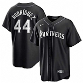 Men's Seattle Mariners #44 Julio Rodriguez Black Lights Out Limited Stitched Baseball Jersey Dzhi,baseball caps,new era cap wholesale,wholesale hats