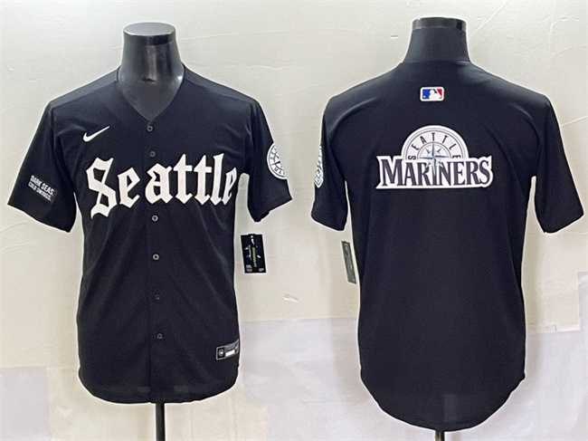 Men's Seattle Mariners Team Big Logo Black 'Deep Sea Gothic Edition' Vapor Premier Limited Stitched Baseball Jersey,We sell and wholesale Men's Seattle Mariners Team Big Logo Black 'Deep Sea Gothic Edition' Vapor Premier Limited Stitched Baseball Jersey on line form chian!