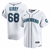 Men's Seattle Mariners #68 George Kirby White Home Limited Stitched Baseball Jersey Dzhi,baseball caps,new era cap wholesale,wholesale hats