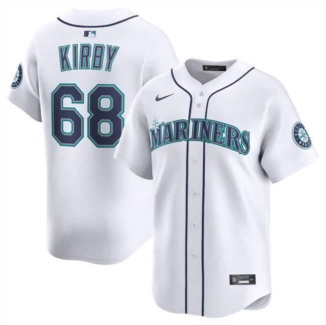 Men's Seattle Mariners #68 George Kirby White Home Limited Stitched Baseball Jersey Dzhi,We sell and wholesale Men's Seattle Mariners #68 George Kirby White Home Limited Stitched Baseball Jersey Dzhi on line form chian!