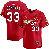 Men's St. Louis Cardinals #33 Brendan Donovan Red 2024 City Connect Limited Stitched Baseball Jersey Dzhi,baseball caps,new era cap wholesale,wholesale hats