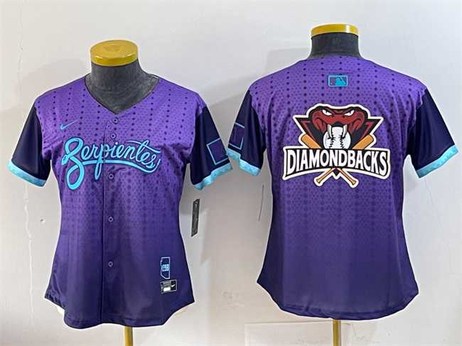 Women's Arizona Diamondbacks Team Big Logo Purple 2025 City Connect Limited Stitched Baseball Jersey(Run Small),We sell and wholesale Women's Arizona Diamondbacks Team Big Logo Purple 2025 City Connect Limited Stitched Baseball Jersey(Run Small) on line form chian!