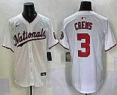 Men's Washington Nationals #3 Dylan Crews White Limited Stitched Jersey,baseball caps,new era cap wholesale,wholesale hats
