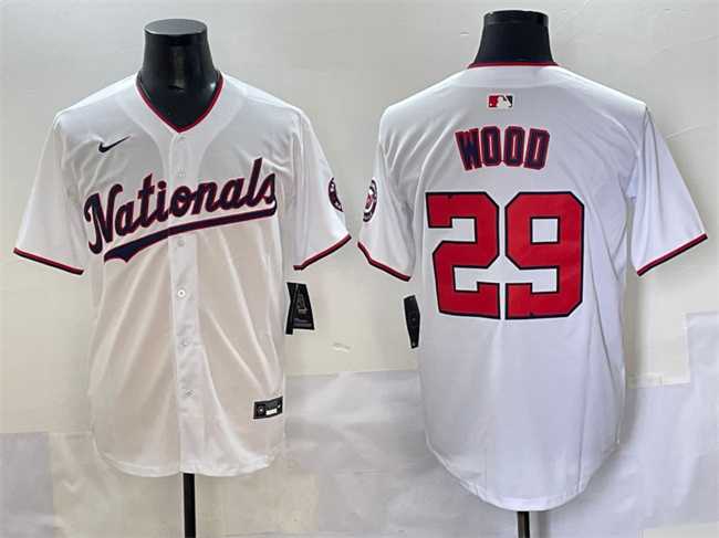 Men's Washington Nationals #29 James Wood White Home Limited Stitched Baseball Jersey,We sell and wholesale Men's Washington Nationals #29 James Wood White Home Limited Stitched Baseball Jersey on line form chian!